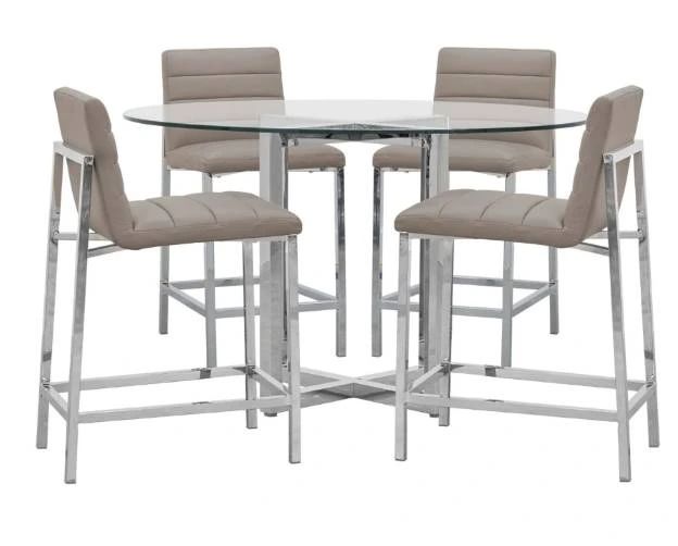 Modus Furniture Amalfi Chrome/Taupe Counter Stool-3