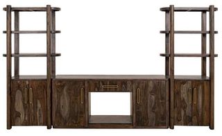 International Furniture Direct Balam Stained Dark TV Stand