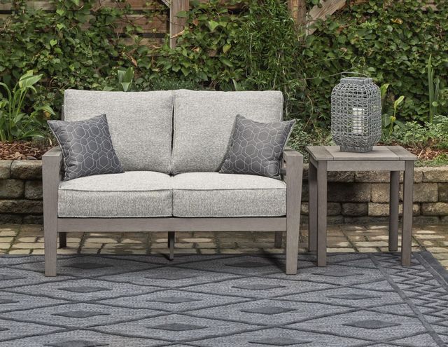 Signature Design by Ashley® Hillside Barn Brown/Gray Fabric/Resin Outdoor Loveseat with Cushion-6
