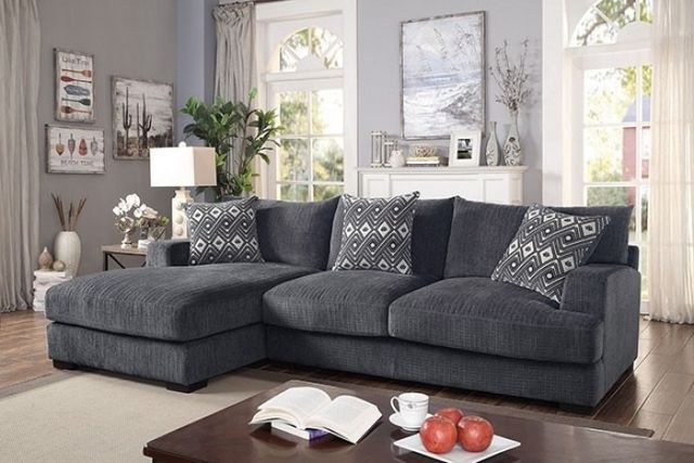 Furniture of America® Kaylee 2-Piece Gray Left-Arm Facing Sectional and Chaise-1