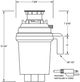 XO 0.75 HP Continuous Feed Stainless Steel Garbage Disposer-3