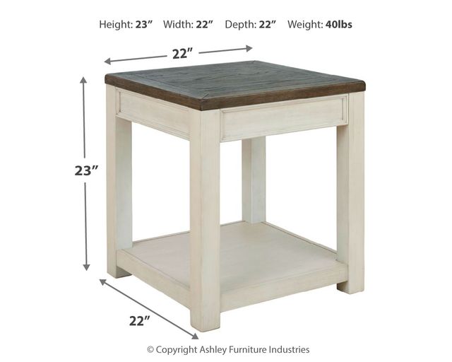 Signature Design by Ashley® Bolanburg Weathered Gray Square End Table with Antique White Base-2