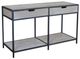 Horizon Home® Edgewood Gray Sofa Table with Black Metal Frame -0