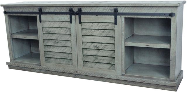 American Heartland Manufacturing Rustic 32" Light Blue Provincial Shutter TV Stand-1