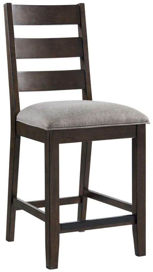 Intercon Beacon Black/Walnut Ladder Back Barstool with Cushion-0