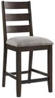 Intercon Beacon Black/Walnut Ladder Back Barstool with Cushion-0