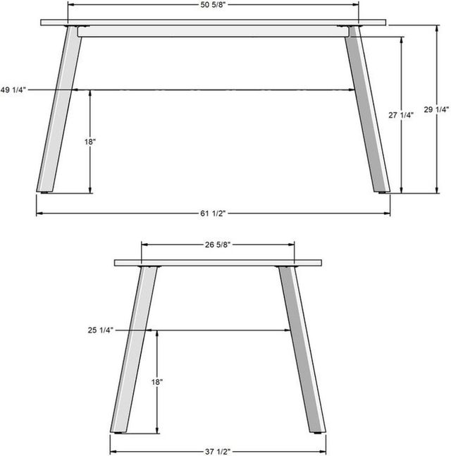 Amisco Customizable Lidya Rectangular Table with 60" Walnut Veneer Top-1