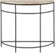 Currey & Company Boyles Travertine Demi-Lune with Iron Base-1