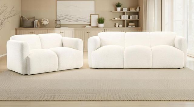 Coaster® Dorset 2-Piece White Upholstered Sofa Set-1