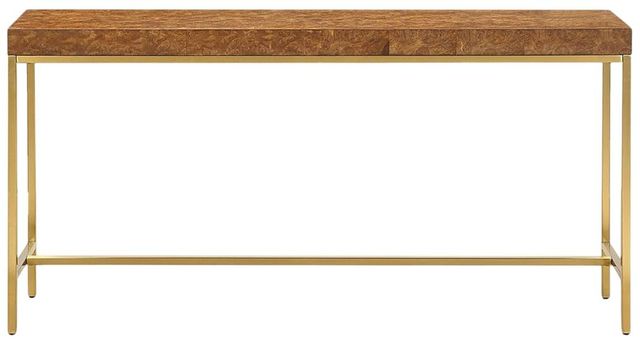 Uttermost® Moran Brown Console Table with Gold-Plated Frame-3