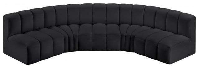 Meridian Furniture Arc 5-Piece Black Vegan Leather Sectional-1