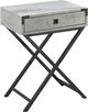 Monarch Specialties Inc. Grey Cement 24"H Accent Table with Black NIckel Metal Legs-0