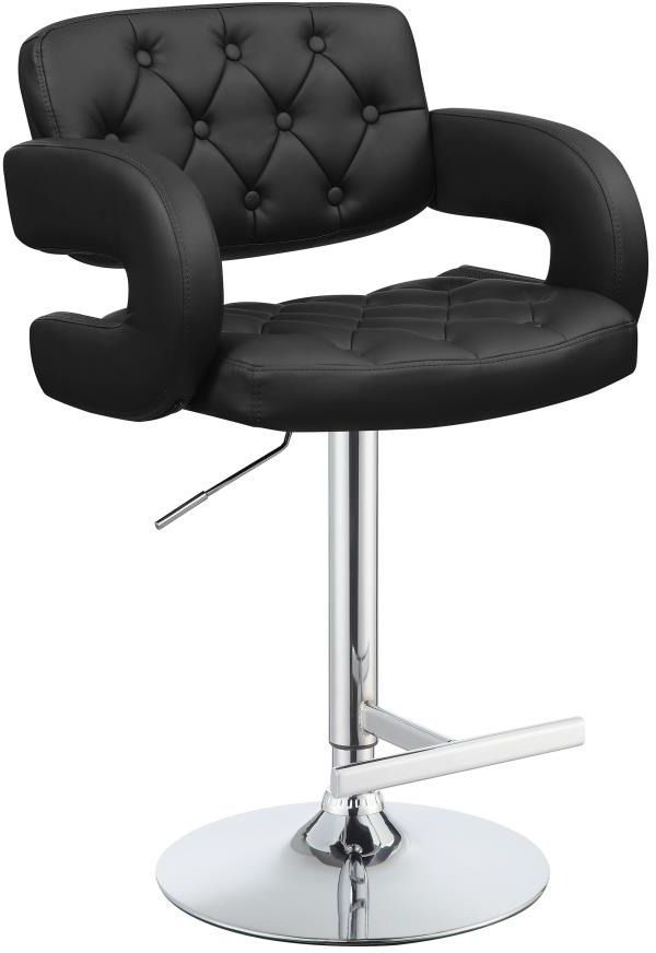 Coaster® Brandi Black/Chrome Adjustable Stool-2