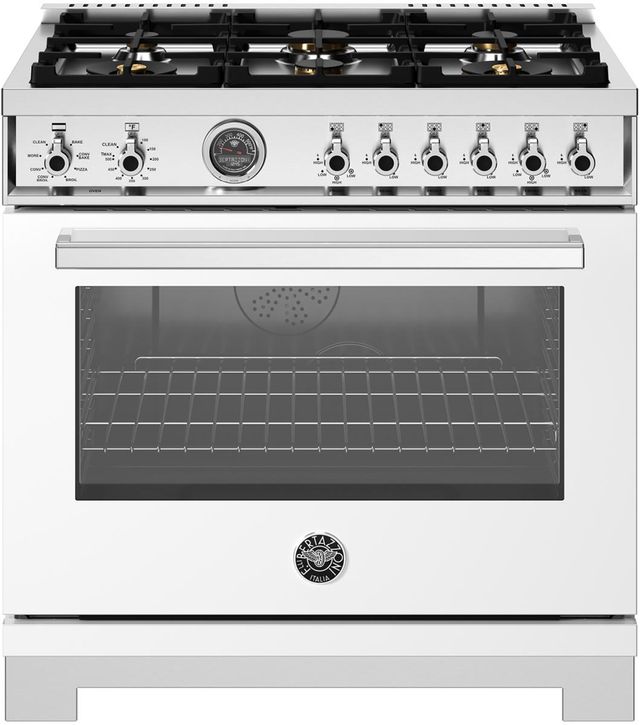 Bertazzoni Professional Series 36" Bianco Pro Style Dual Fuel Range-0