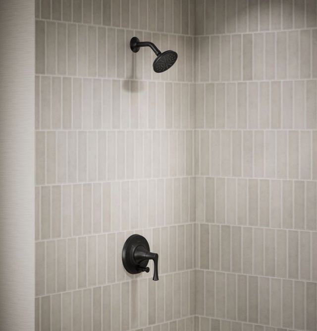KOHLER® Buckley™ Rite-Temp® Matte Black 1.75 GPM Shower Trim Kit with Push-Button Diverter-1