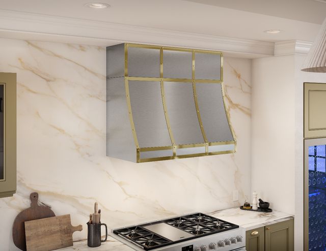 Zephyr Forte 36" x 12" Polished Gold Duct Cover Banding Kit-4