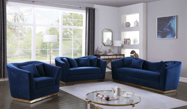 Meridian Furniture Arabella Navy Velvet Loveseat-3