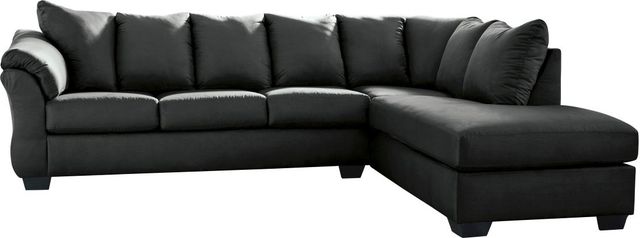 Signature Design by Ashley® Darcy 2-Piece Black Right-Arm Facing Sofa Sectional and Chaise-0