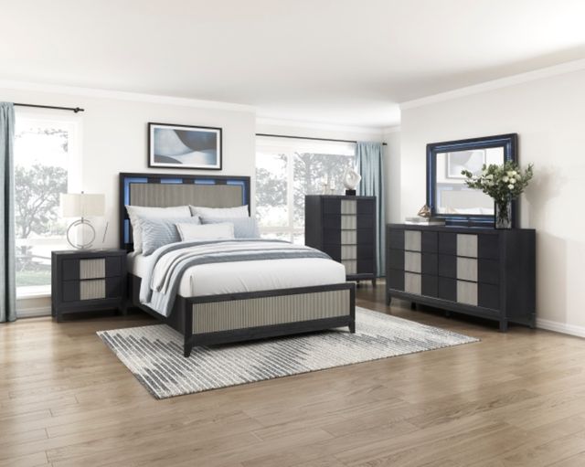 Homelegance® Garrison Charcoal/Gray California King Panel Bed-1