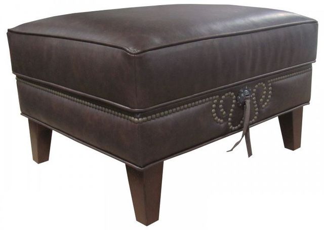 Marshfield Furniture Logan (Leather) Black Ottoman-0