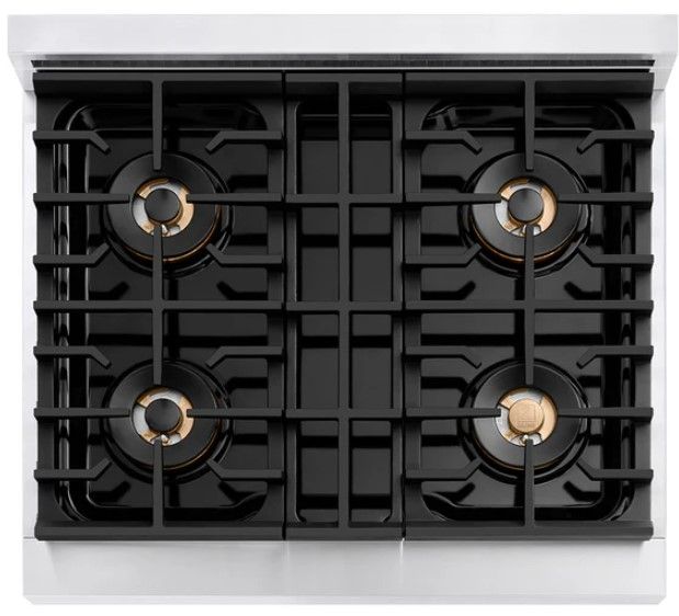ZLINE Autograph Edition Paramount 30" 4.2 Cu. Ft. Stainless Steel Gas Range with 4 Burner DuoPro™ Cooktop, Convection Gas Oven and Matte Black Accents-2
