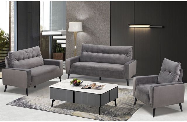 Mazin Furniture Veronica Charcoal Upholstered Accent Chair-2