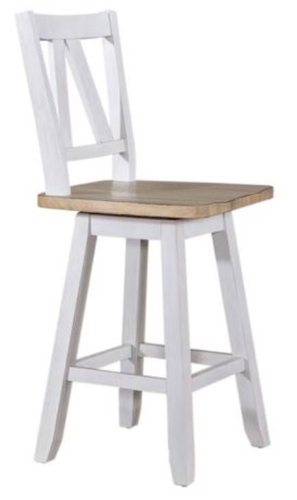 Liberty Furniture Lindsey Farm Sandstone/Weathered White Counter Swivel Chair-0
