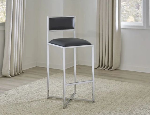 Modus Furniture Amalfi Cobalt/Chrome X-Base Bar Stool-1