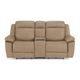 Kate Preston Home Sand Leather Power Reclining Console Loveseat with Zero Gravity-1