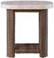 Signature Design by Ashley® Angel Island Beige Aluminum/Wicker Outdoor End Table with Brown Base-1