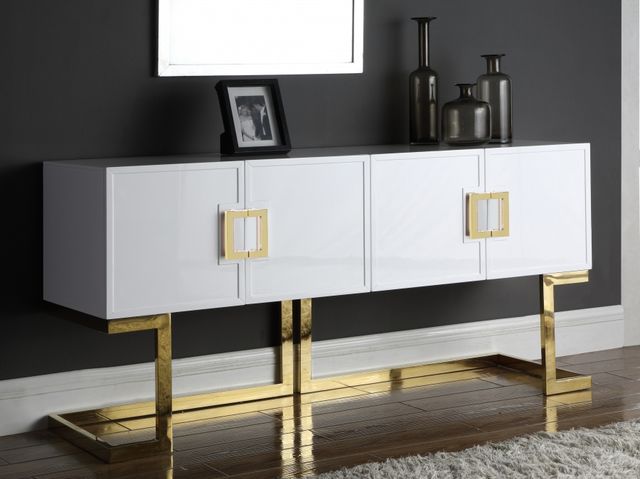 Meridian Furniture Beth White/Gold Buffet-2