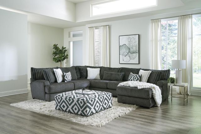 Albany Industries 3-Piece Tweed Toast Gunmetal Right-Arm Facing Chaise Sectional -1