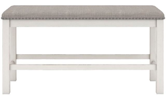 Signature Design by Ashley® Robbinsdale Antique White/Gray Upholstered Counter Bench-1