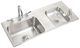 Elkay Lustertone® Classic Lustrous Satin Stainless Steel 37" x 17" x 6" Double Bowl Drop-in Classroom ADA Sink Kit Right-0
