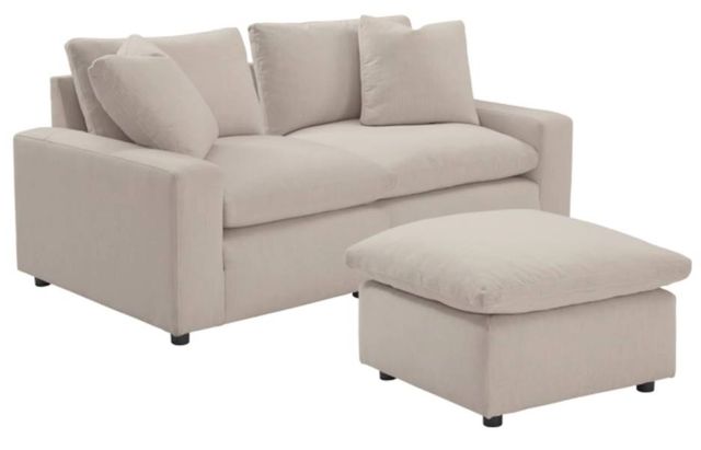 Signature Design by Ashley® Savesto 2-Piece Ivory Sectional with Ottoman Set-0