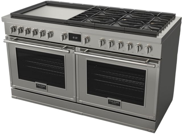 Fulgor Milano® Evoque 400 Series 60" Stainless Steel Pro Style Dual Fuel Hybrid Range with Stainless Steel Trim -2