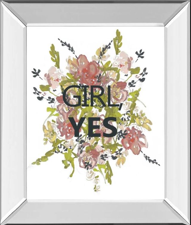 Classy Art Empower Flowers II by Jennifer Goldberger Mirror Framed Wall Art-0