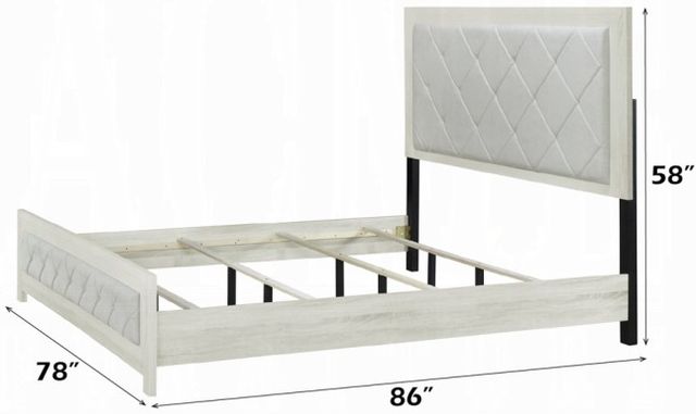 ACME Furniture Jehoram Beige Eastern King Upholstered Panel Bed-2