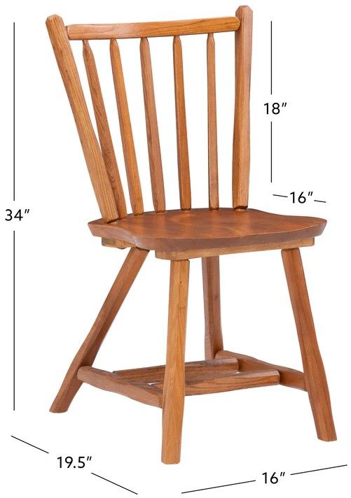 Linon Leeville 2-Piece Medium Oak Side Chair-2