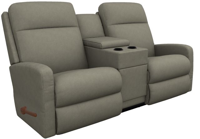 La-Z-Boy® Finley Pewter Manual Wall Reclining Loveseat with Console-0