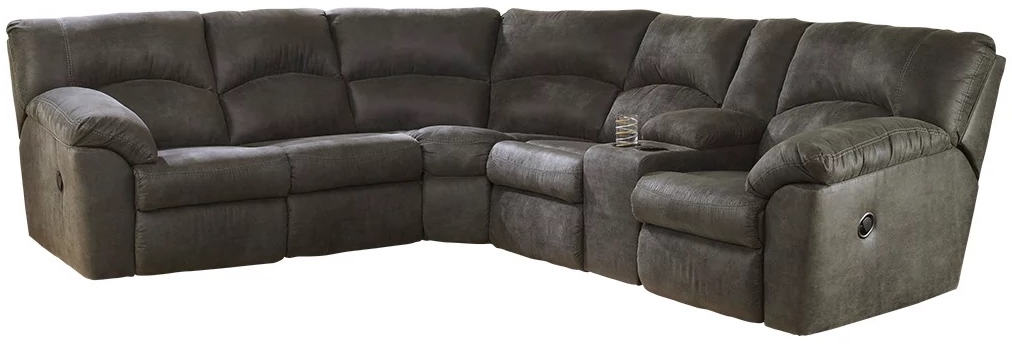 Signature Design by Ashley Tambo 2 Piece Pewter Reclining Sectional Pruitt s Fine Furniture Phoenix Prescott Valley AZ