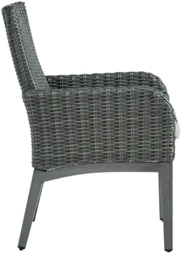 Signature Design by Ashley® Elite Park 2-Piece Gray Outdoor Aluminum/Fabric/Wicker Arm Chair-3
