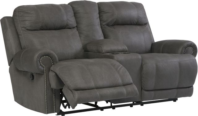 Signature Design by Ashley® Austere Gray Manual Double Reclining Loveseat-1