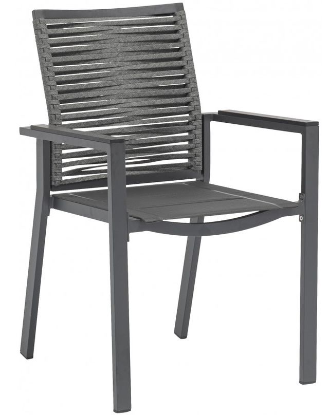 Meridian Furniture Maldives 2-Piece Grey Aluminum 35" Outdoor Patio Dining Arm Chair Set-0