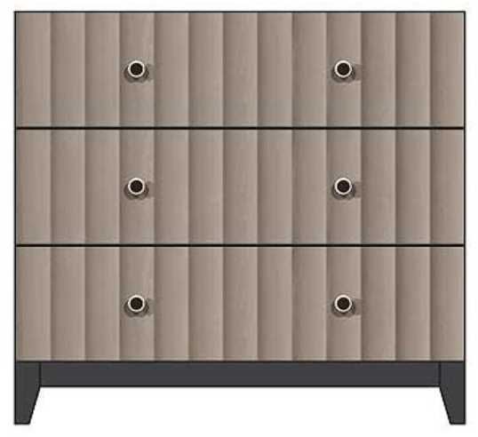 Country View Woodworking Customizable American Modern 36" 3-Drawer Silver Knob Wood Legs Bedside Chest-0