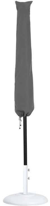 Meridian Furniture Fiji Gray/Matte Black/Matte White Aluminum Outdoor Patio Umbrella and Round Base-2