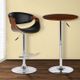 Armen Living Bentley Walnut Adjustable Round Pub able with Chrome Base -4