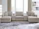 Benchcraft® ModMax Luxe 5-Piece Flint Double Chaise Sectional with Storage Consoles-1