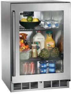 Perlick Signature Series 5.2 Cu. Ft. Outdoor Refrigerator Wood Overlay Glass Door Ed Kellum Son