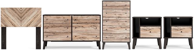 Signature Design by Ashley® Piperton 5-Piece Two-tone Brown/Black Queen Panel Headboard Set-0